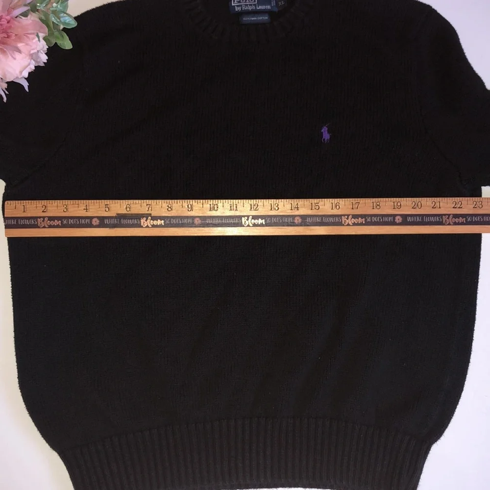 Polo Ralph Lauren Black Crewneck Sweater XL Ralph Lauren Cotton Basic Sweater